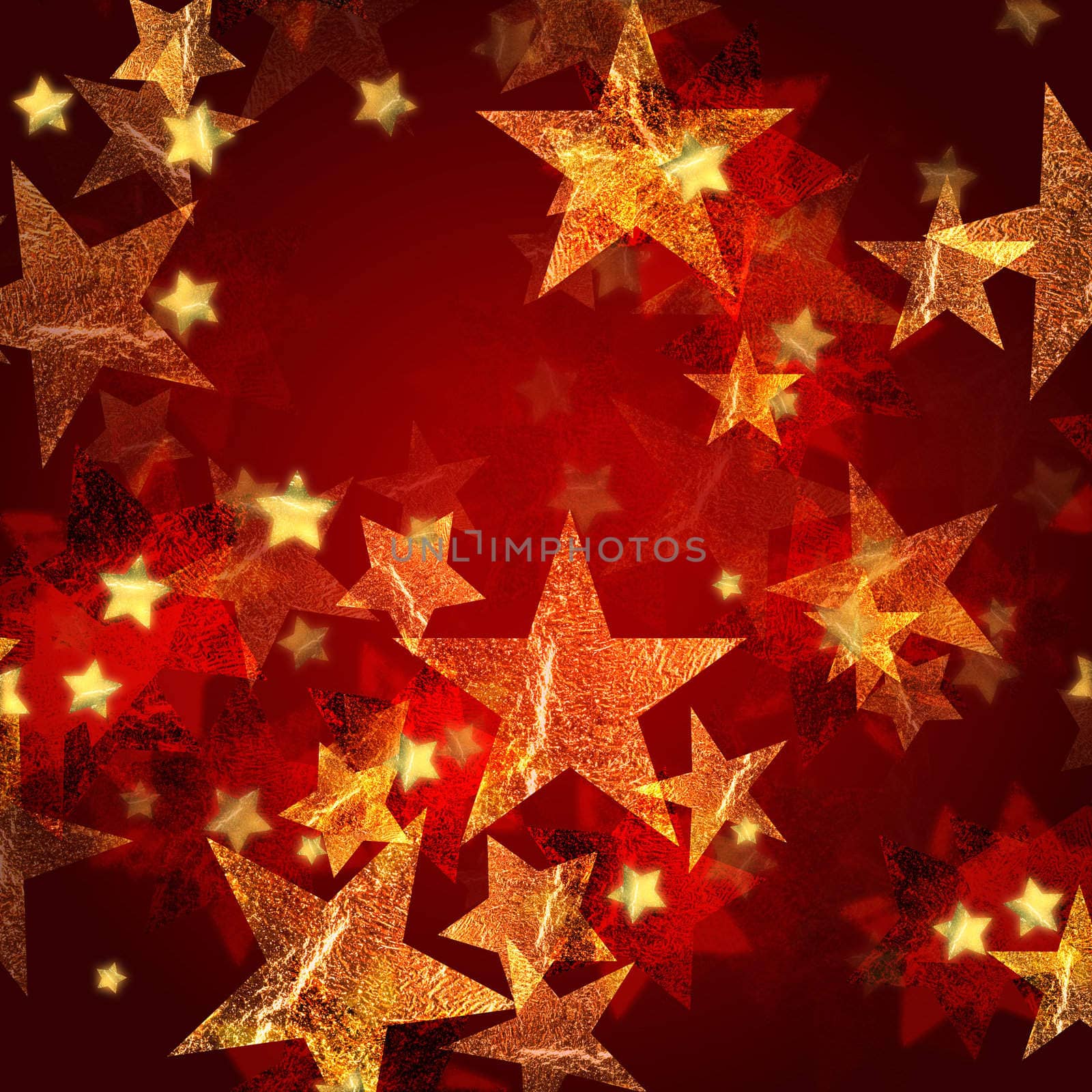 golden stars in red by marinini