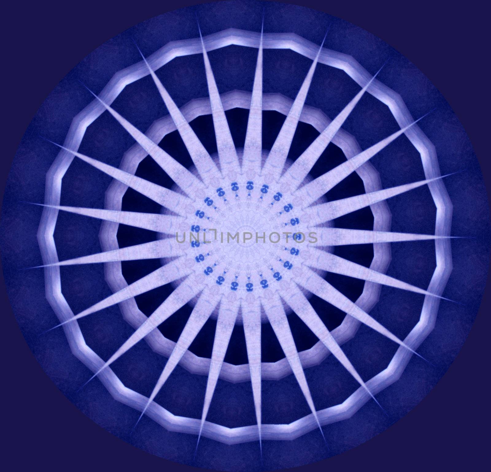 abstract starburst in pale blues on a darker blue background
