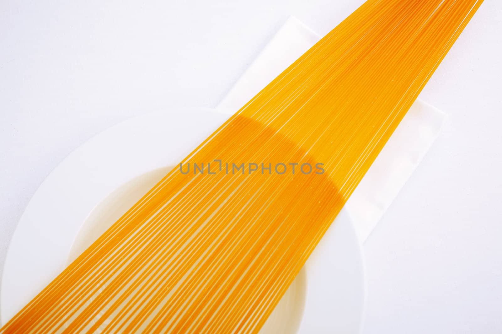 Abstract red (tomato) pasta setup on the plate