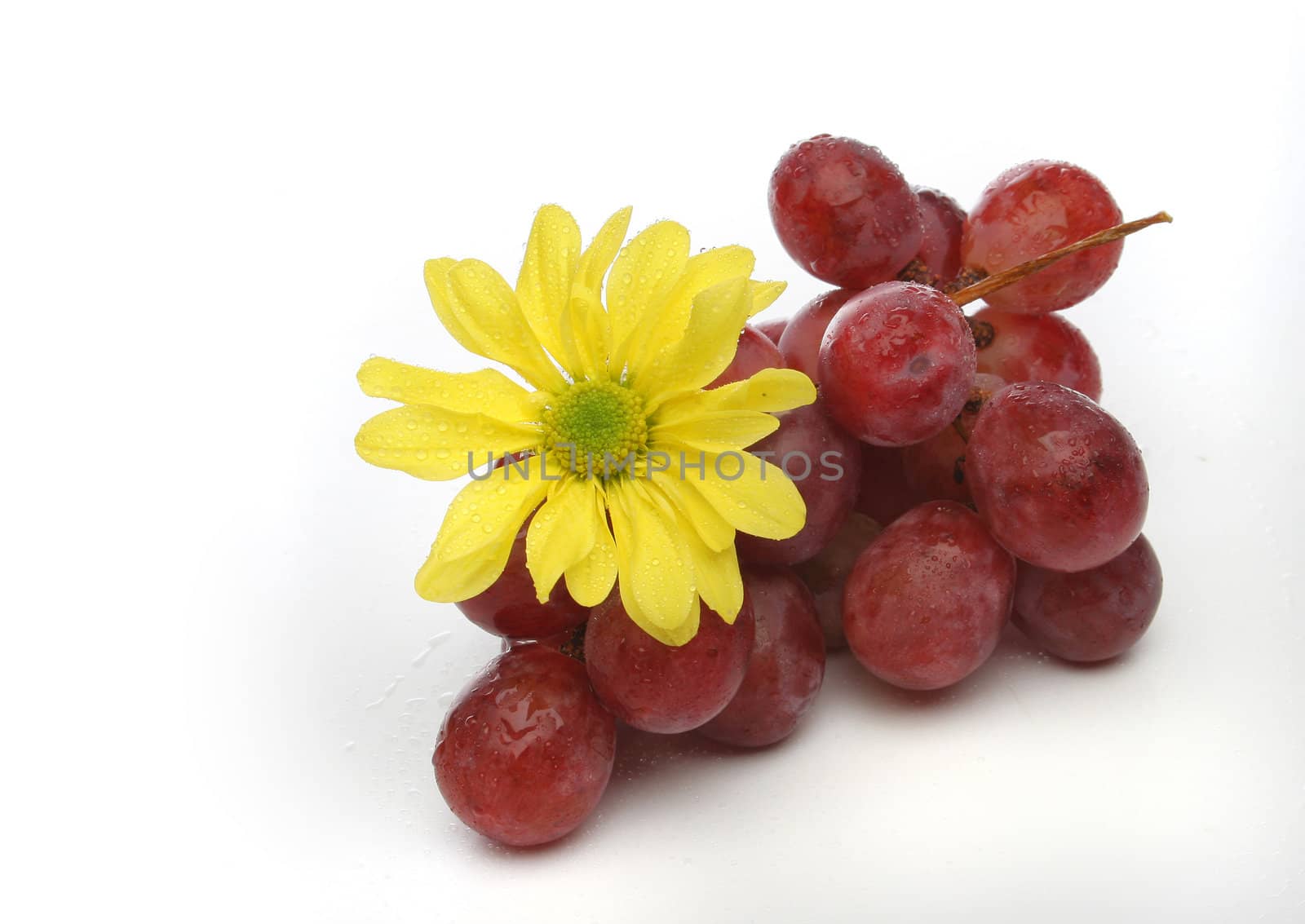 Bunch of grapes with a yellow flower by Erdosain