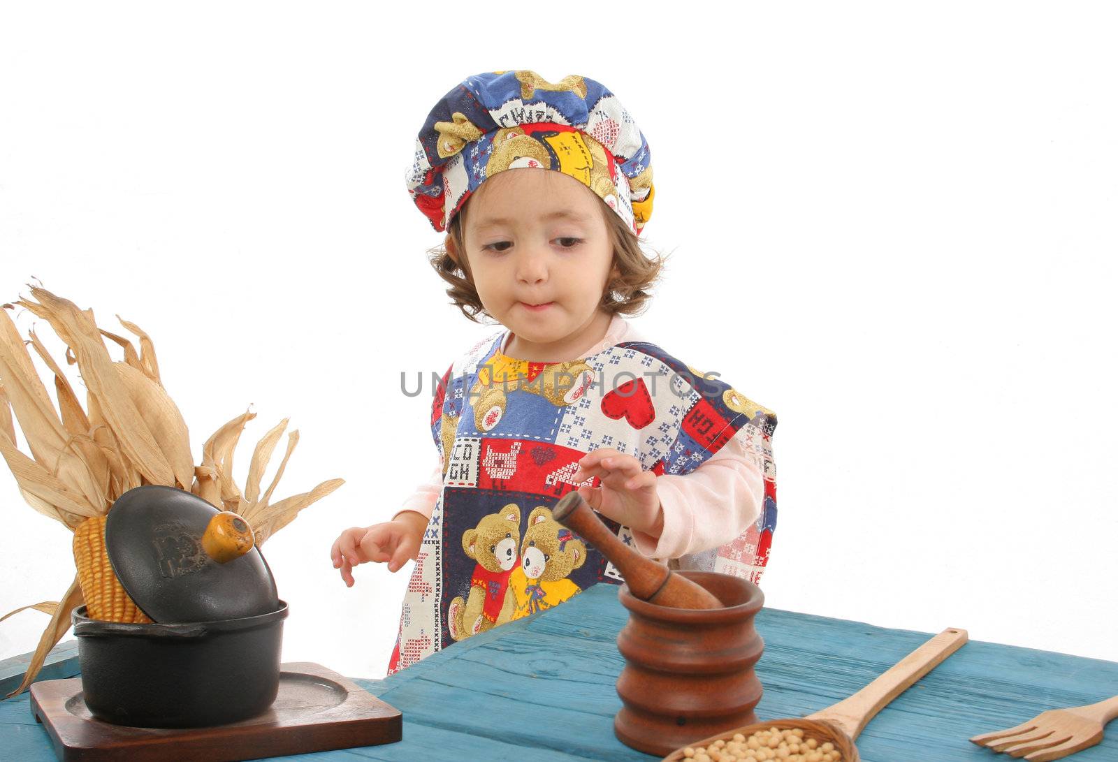 Cute toddler cooking dressed at a cheff. More pictures of this baby at my gallery
