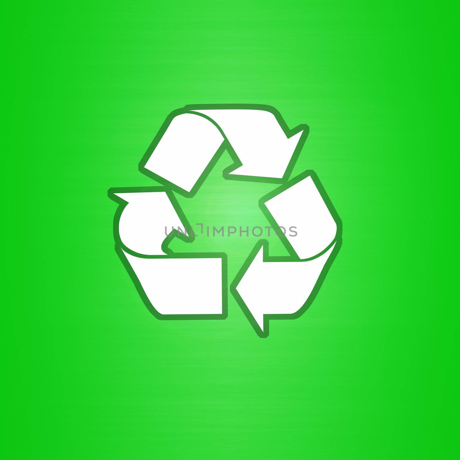 Green Recycle Symbol in a gradient green background