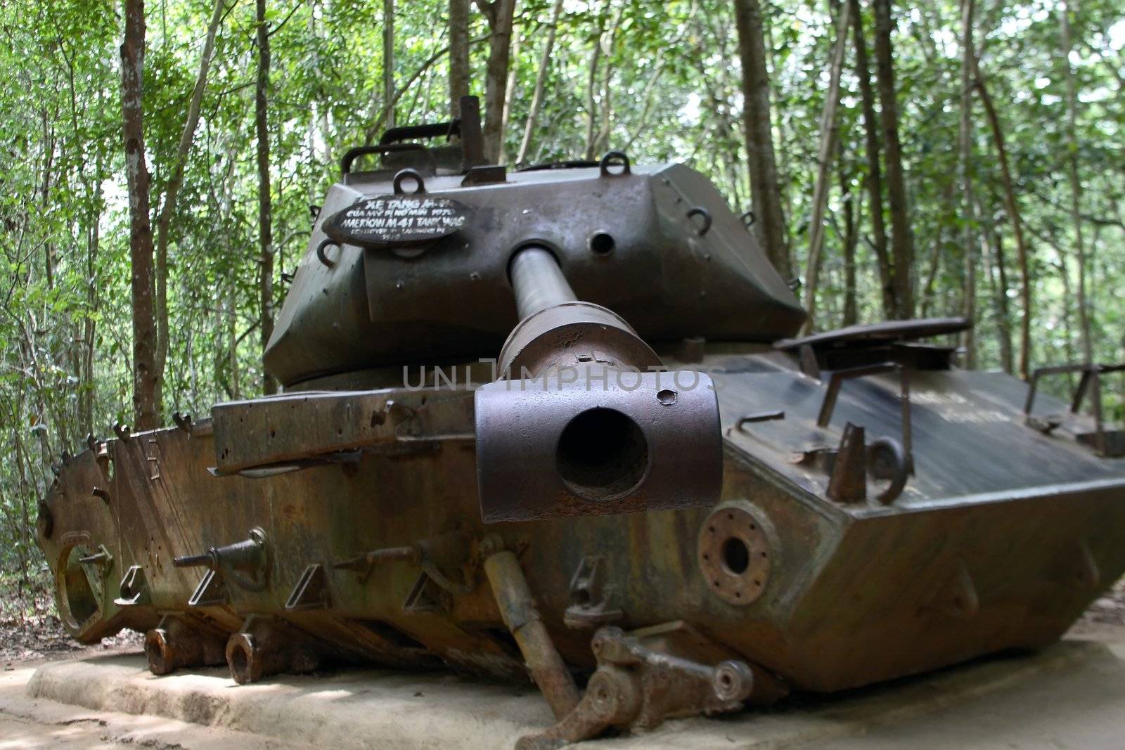 American Tank destroyed by Viet Congs in Cu Chi