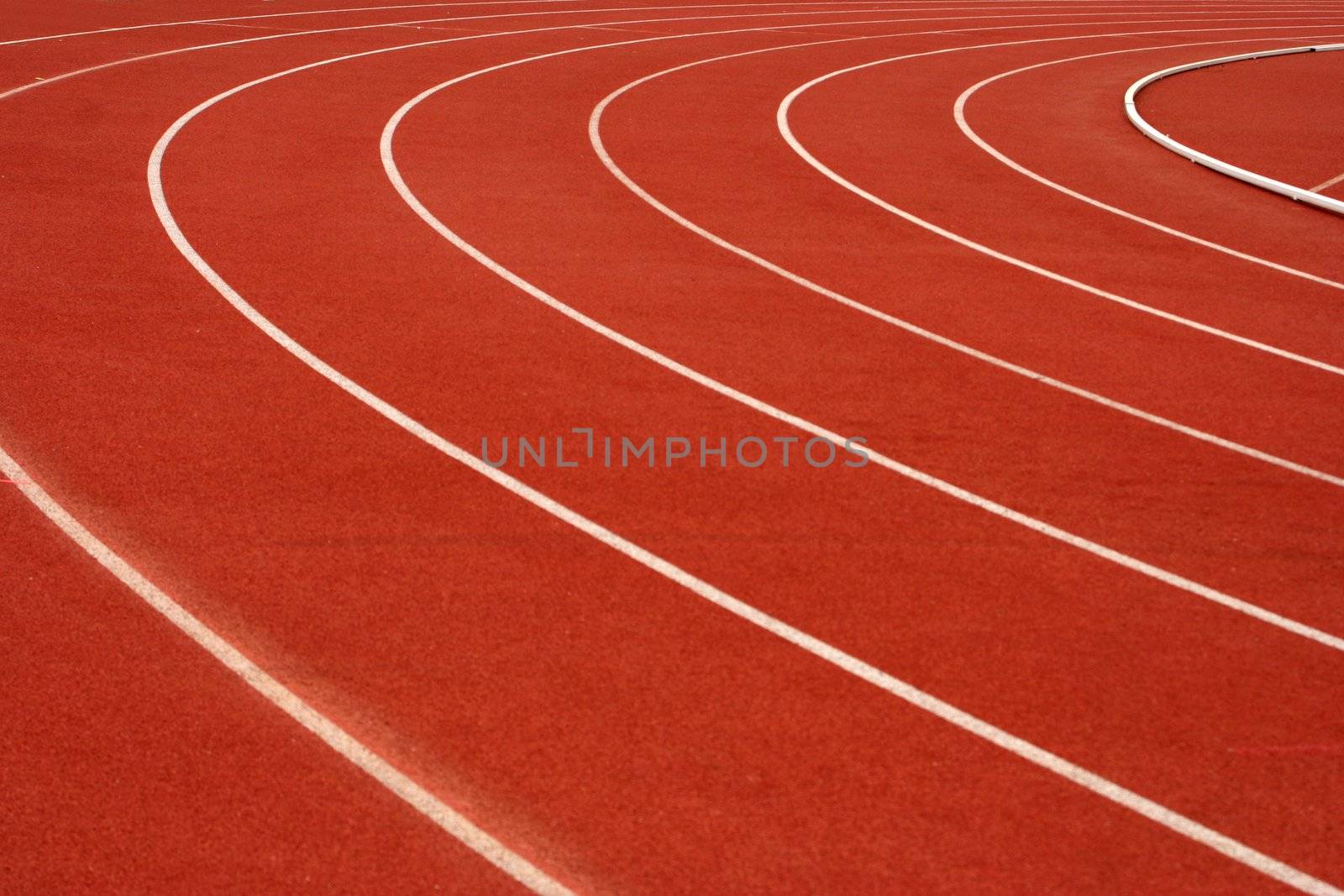 View of a running track for athletics.