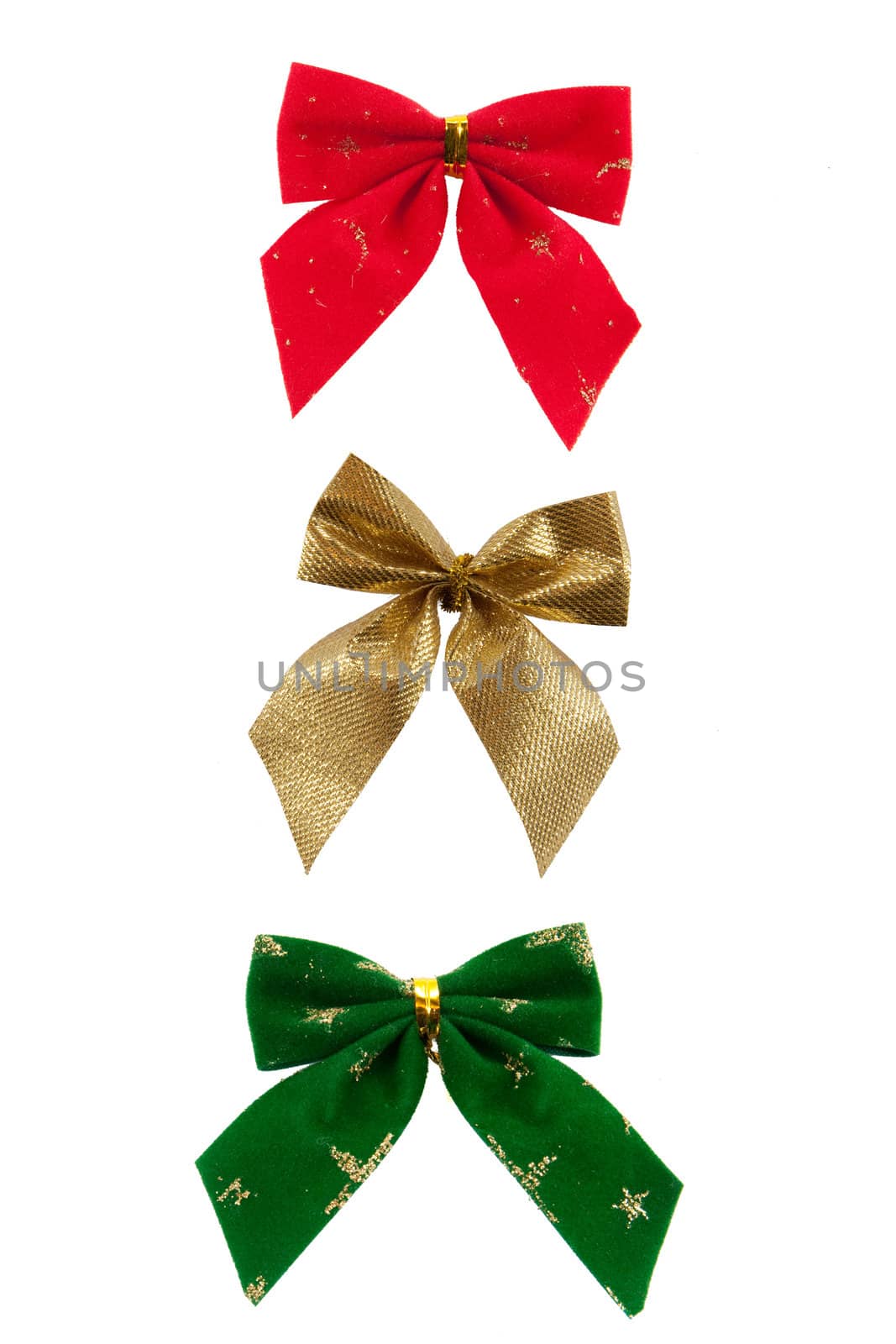 A picture of the set of three colorfull bows