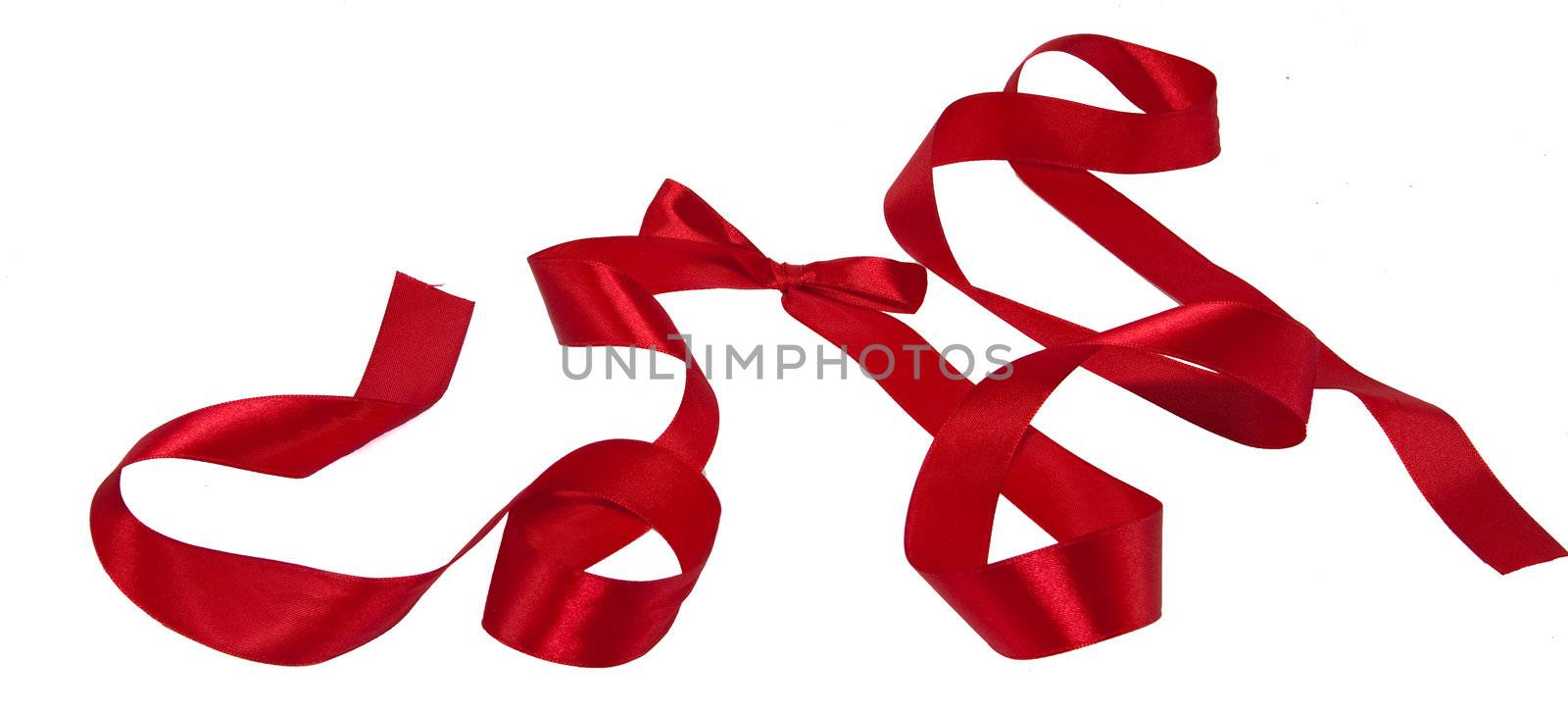 The picture of cute red curling ribbon
