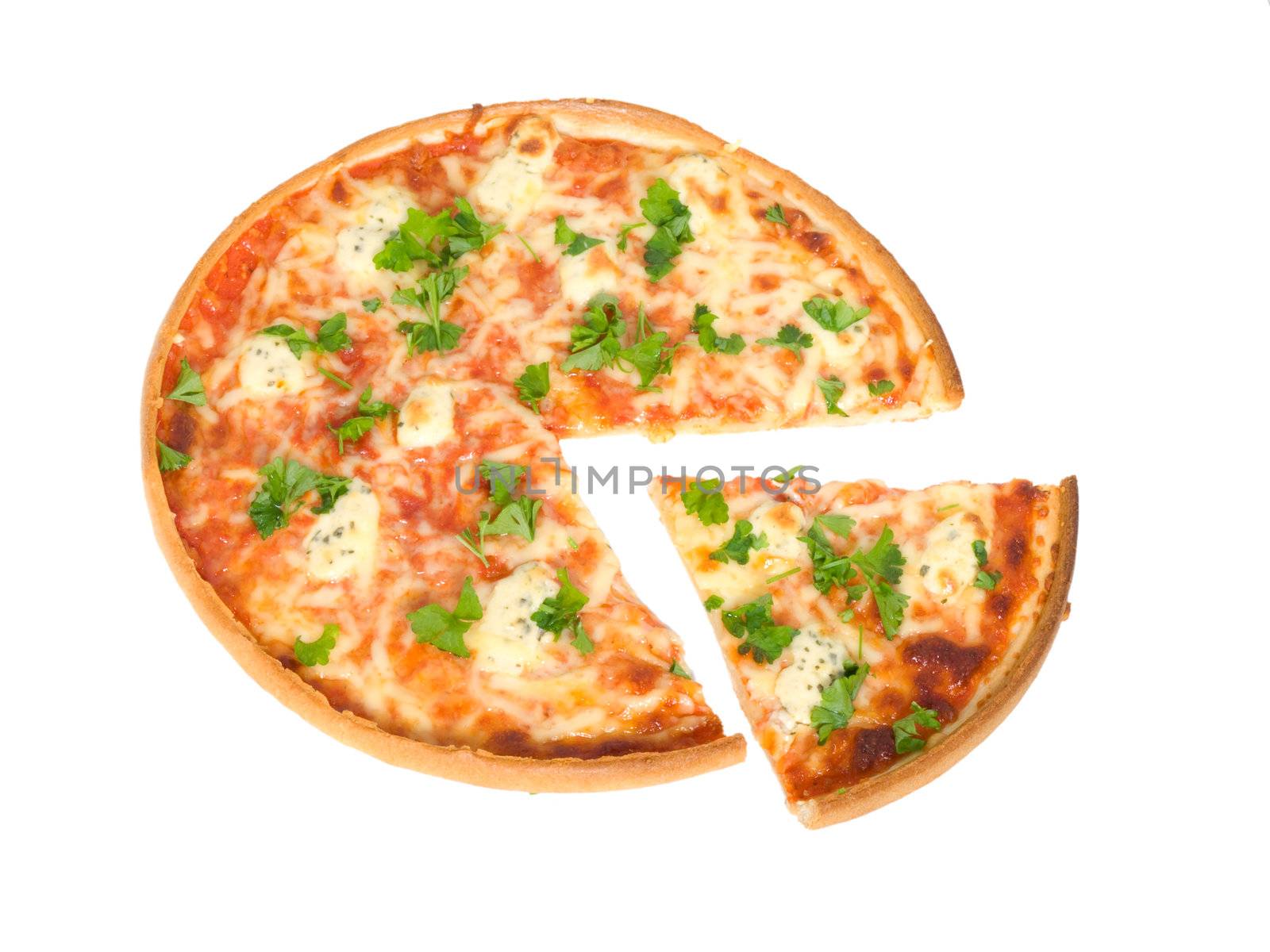  Pizza on white background  
