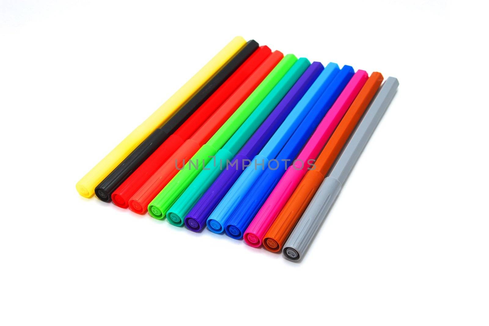 photo of the soft-tip pens on white background