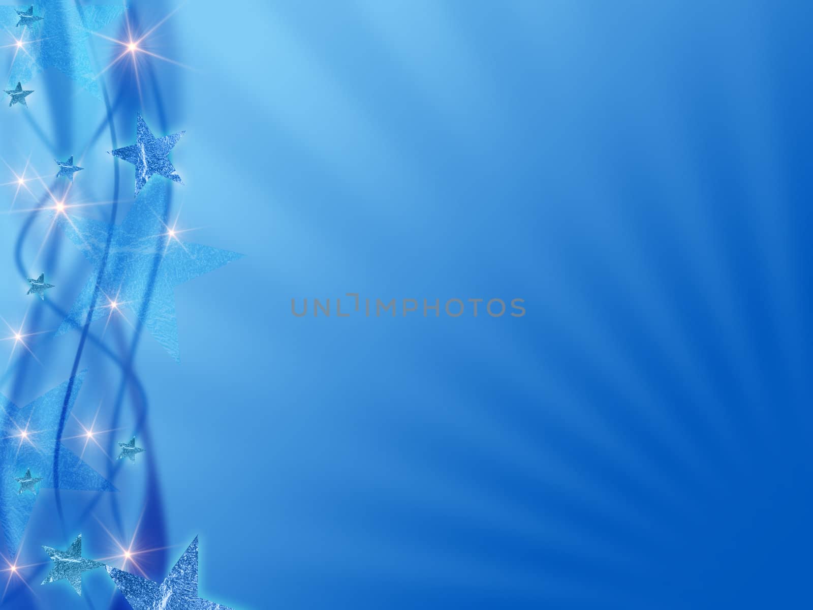 blue christmas background with stars, bands and rays