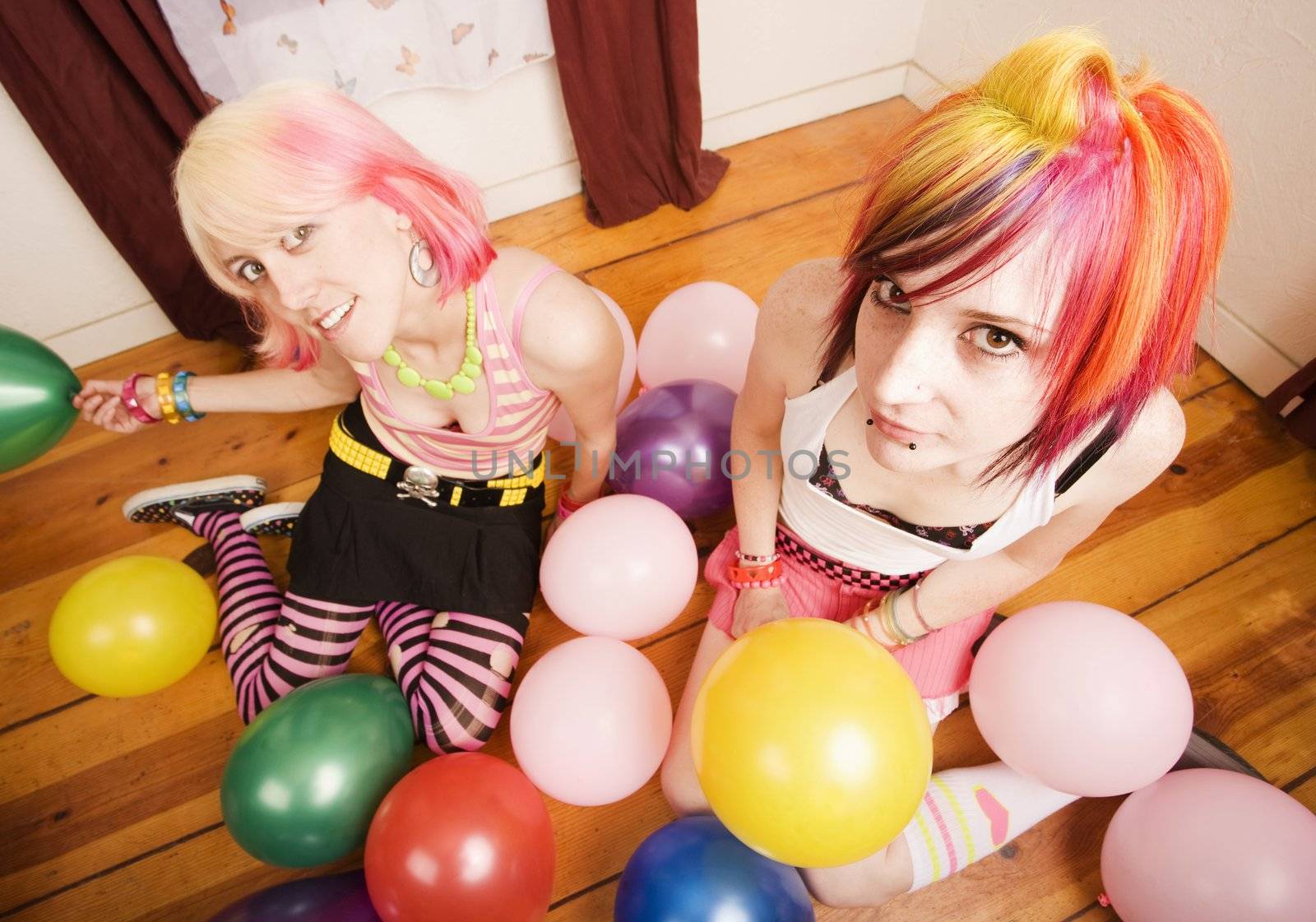 Girls With Balloons by Creatista