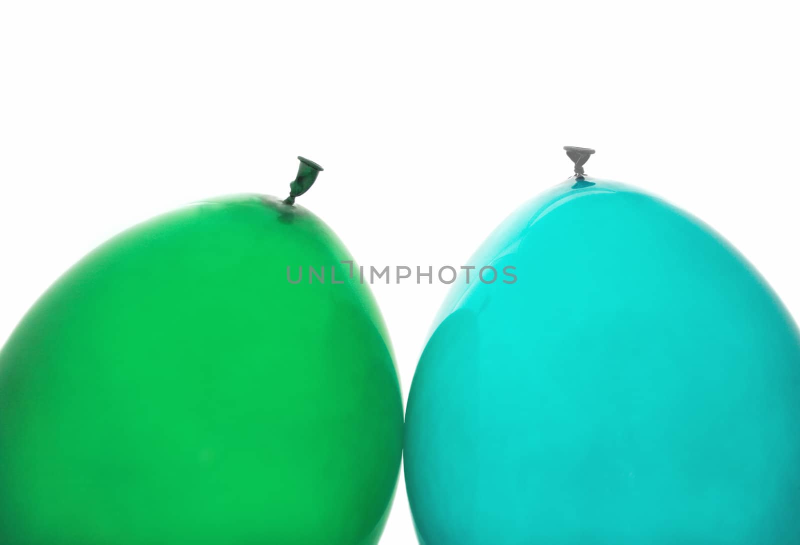 green and blue balloons by nebari
