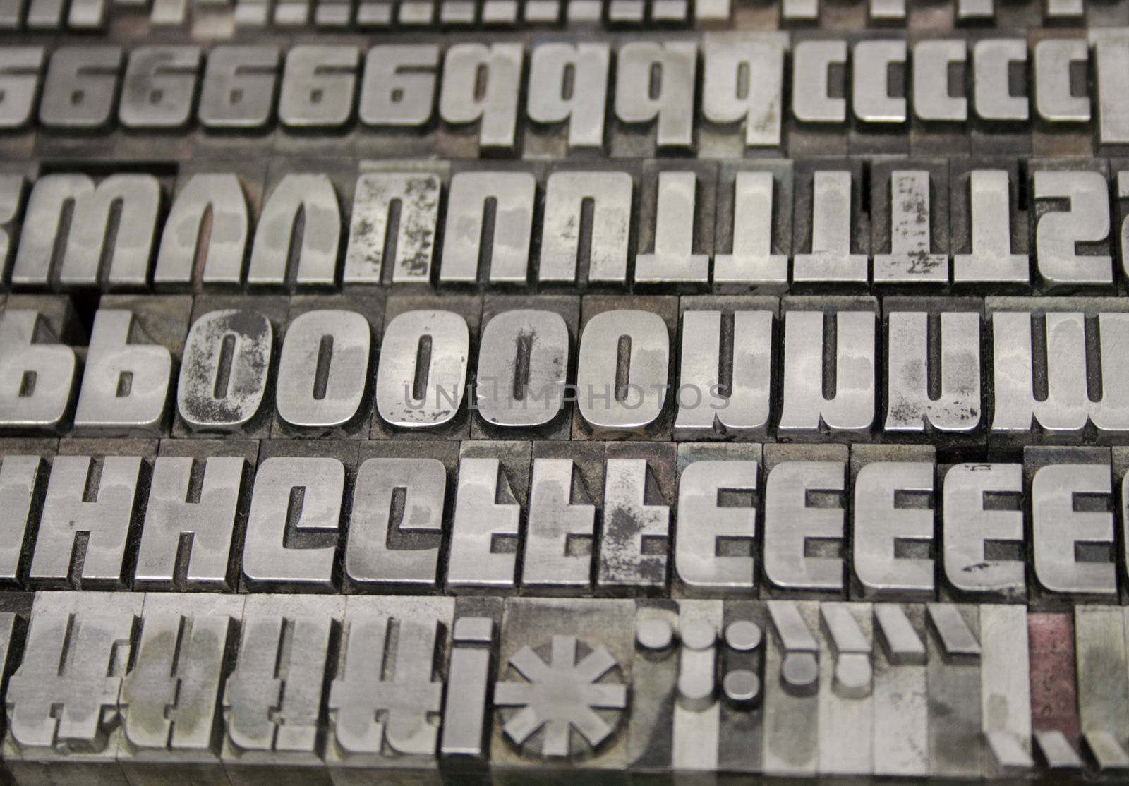 portion of a font in lead type