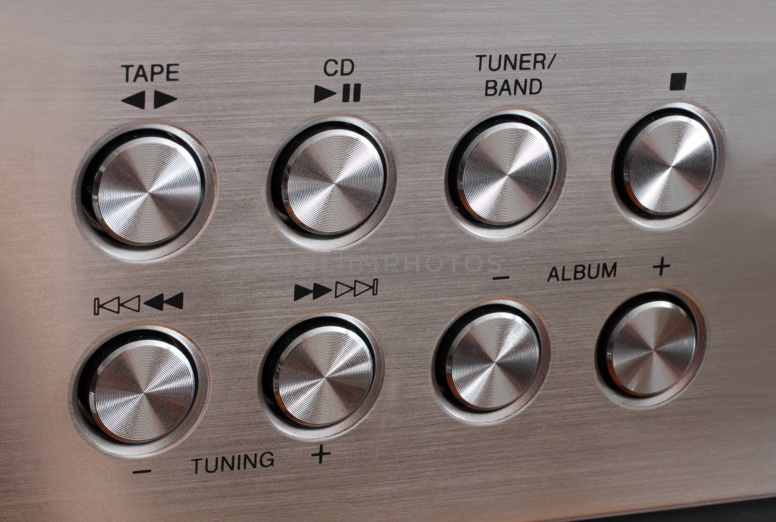 metallic music control round buttons by Mikko