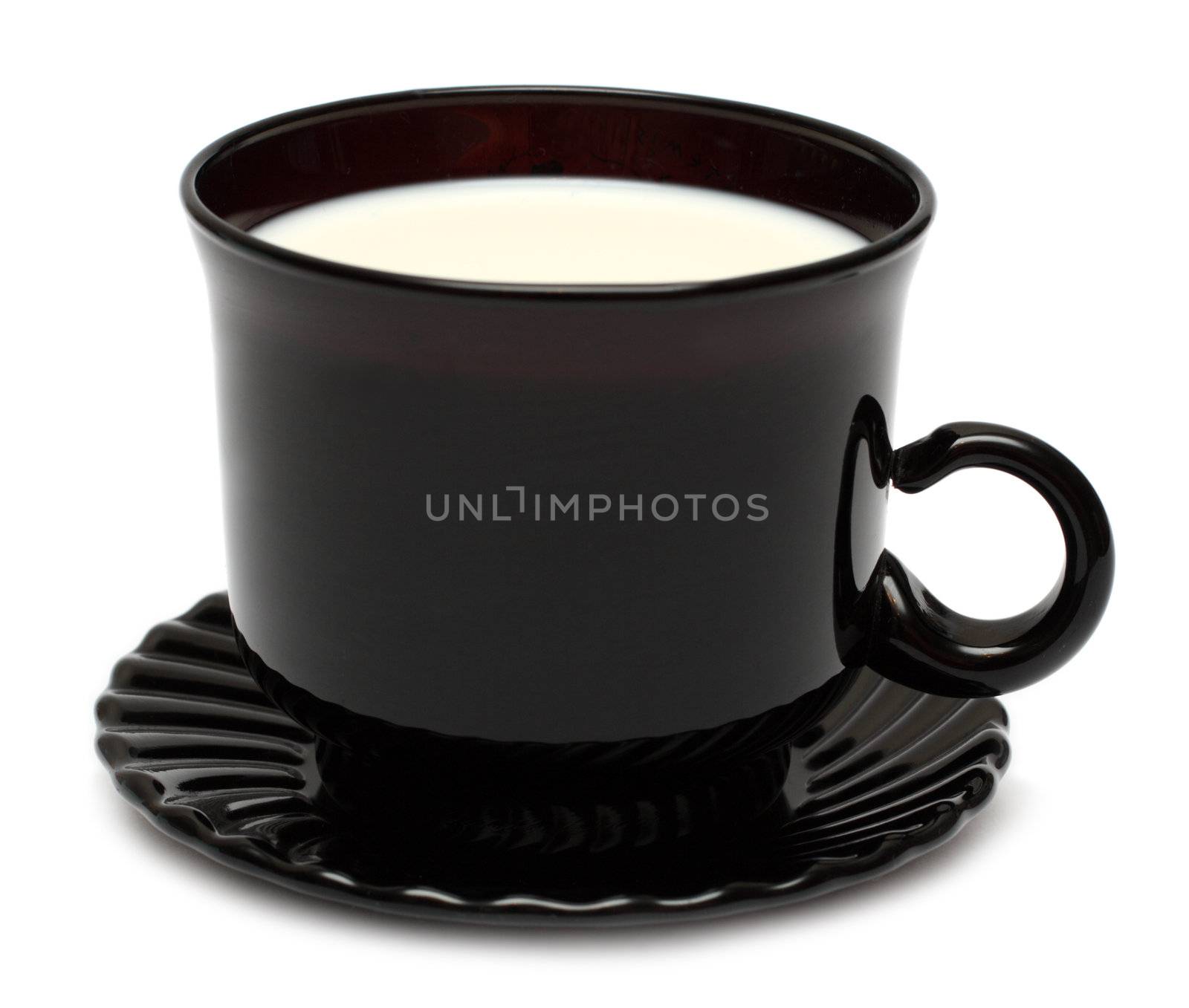 contrasts - dark glass cup with white milk