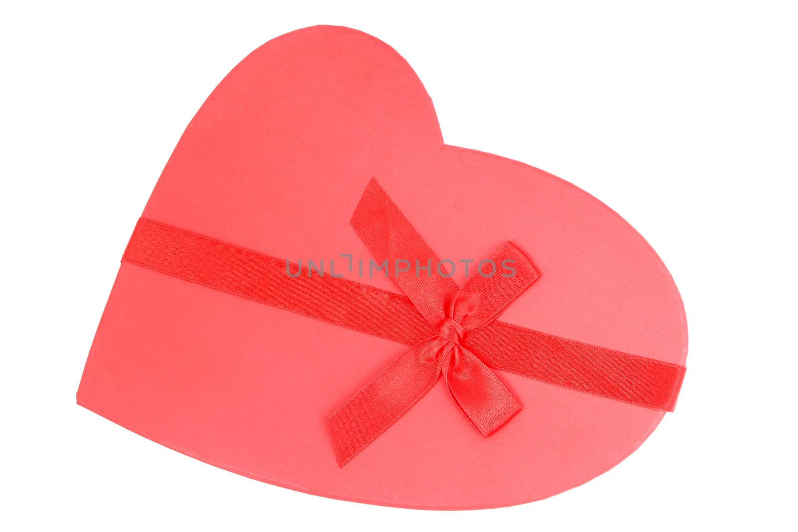 Valentine's heart box with red tape and bow