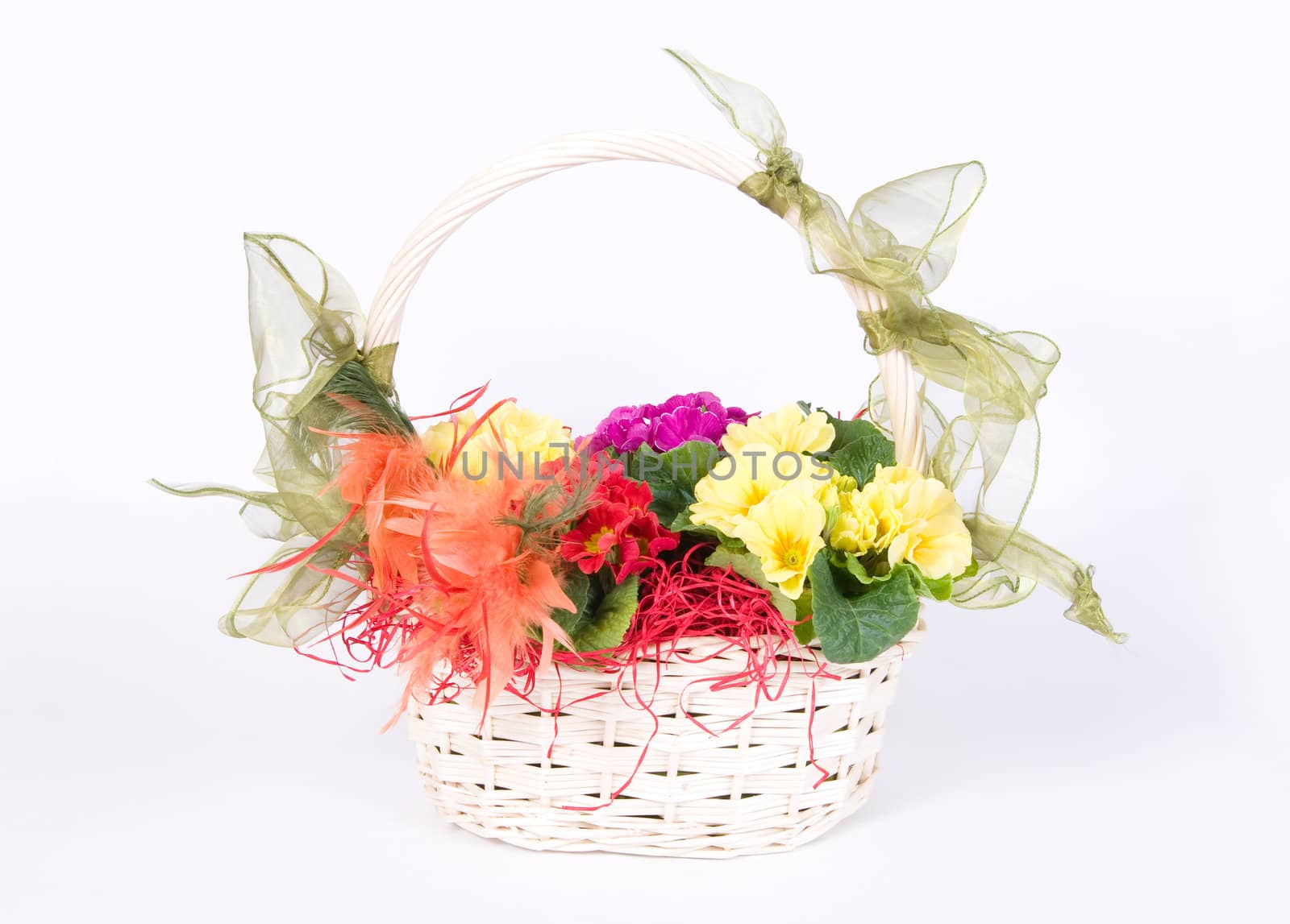 Basket full of colorful flowers