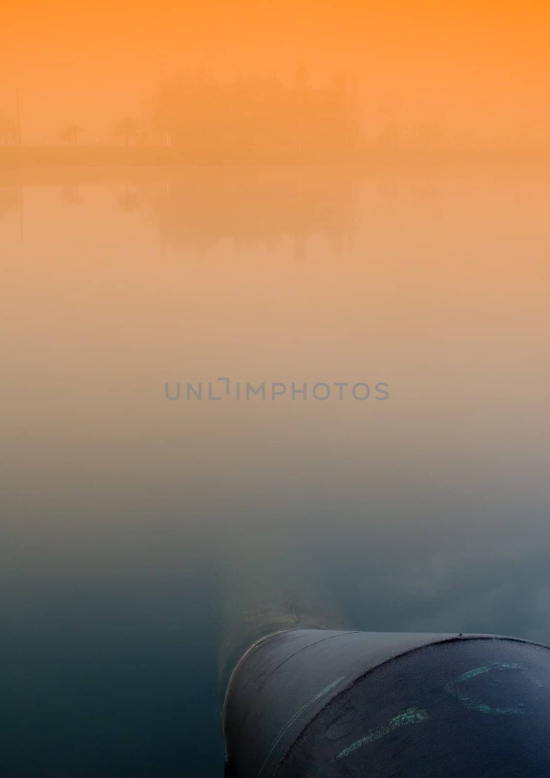 Foggy autumn and non-urban scene in southern Poland