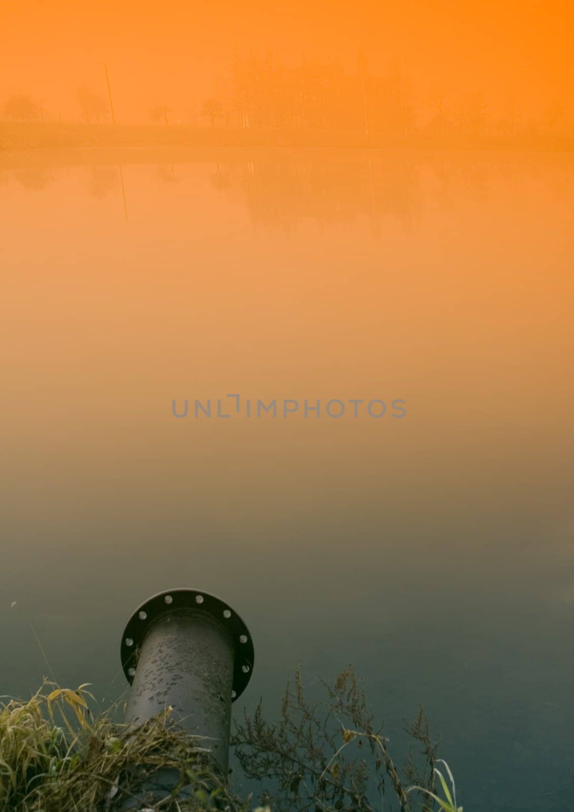 Foggy morning and non-urban scene in southern Poland