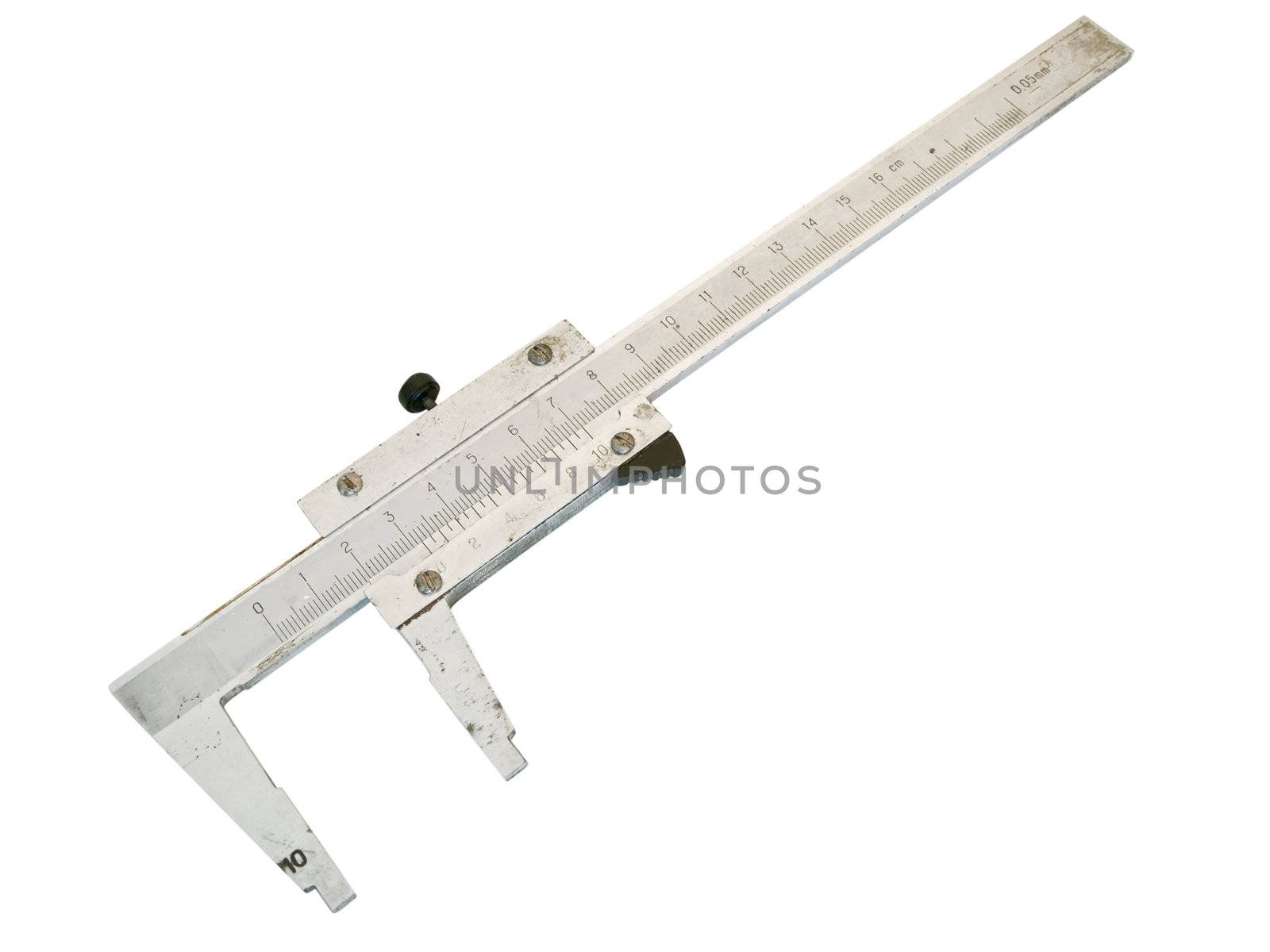 single isolated caliper against the white background 