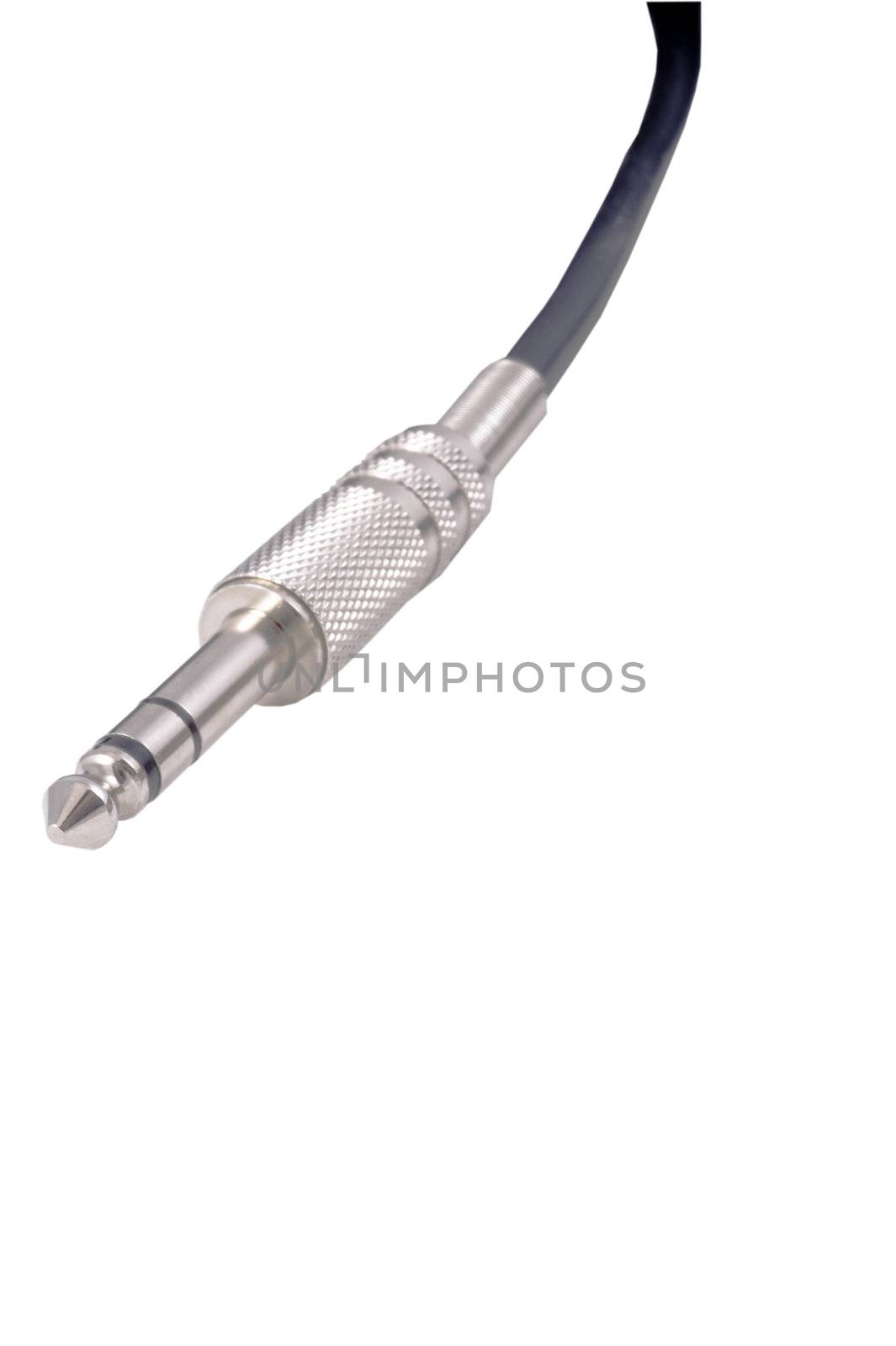 Stereo jack connector on white background isolated
