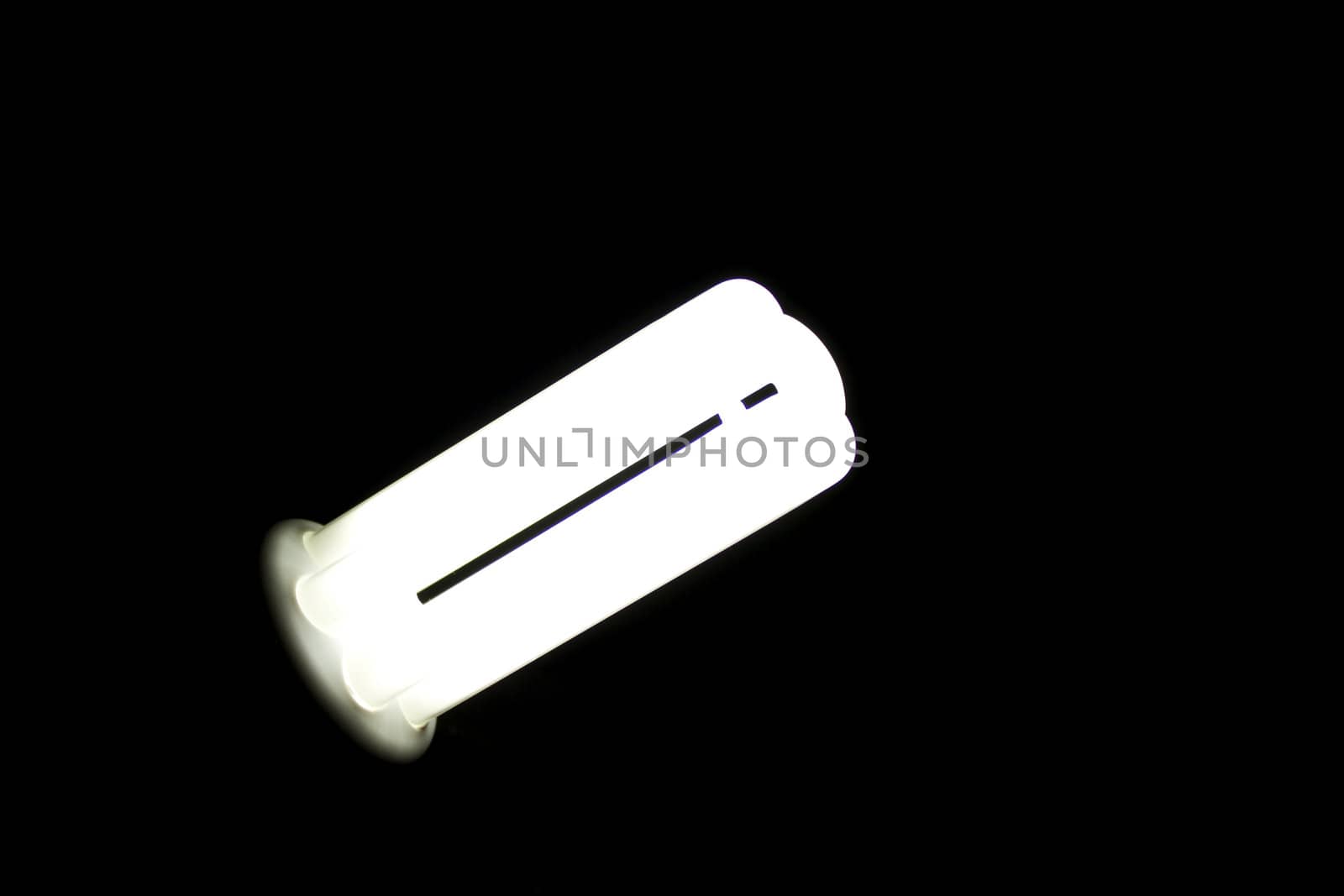 Fluorescent lamp isolated on black