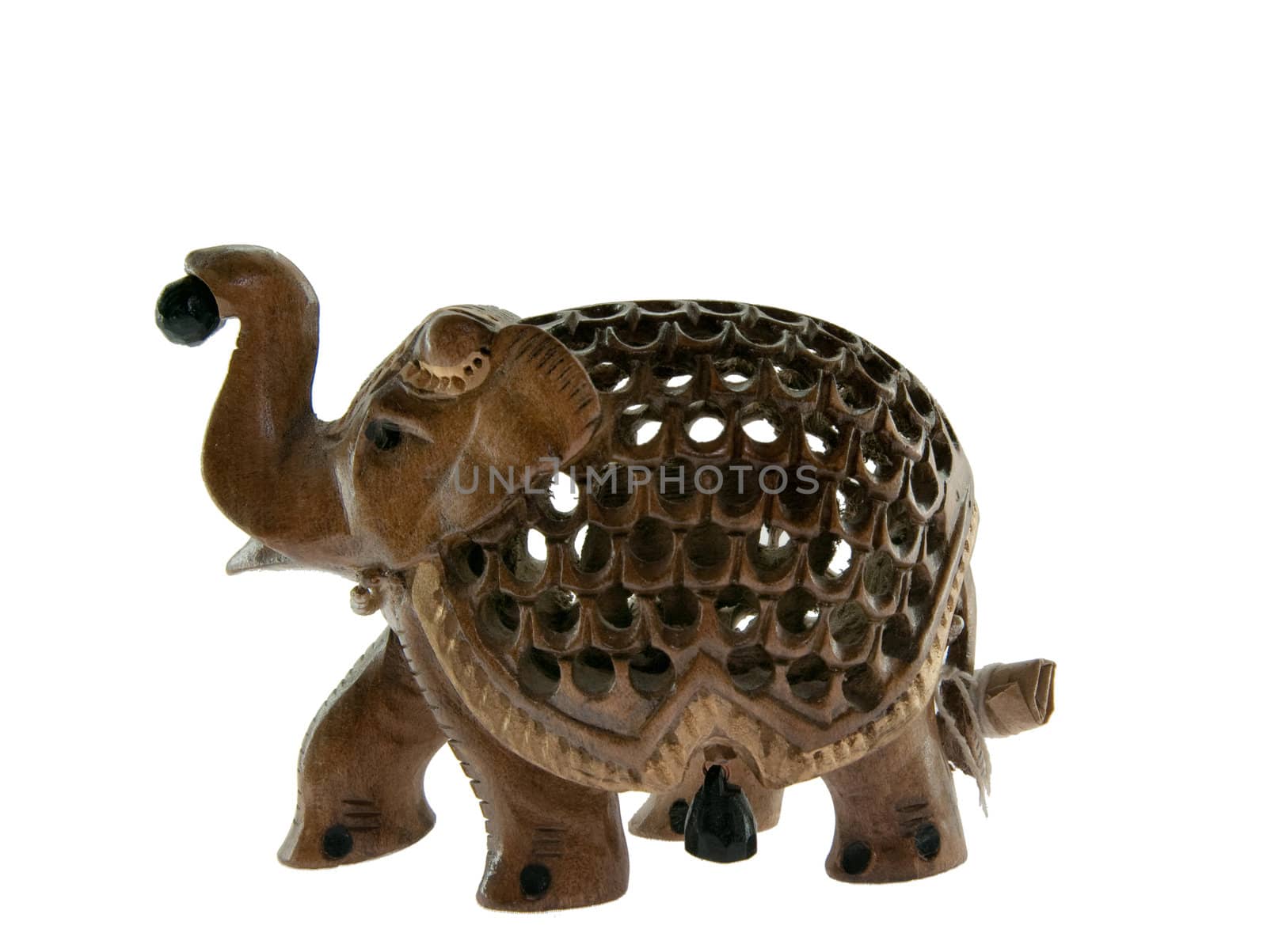 the picture of the nice  wooden elephant