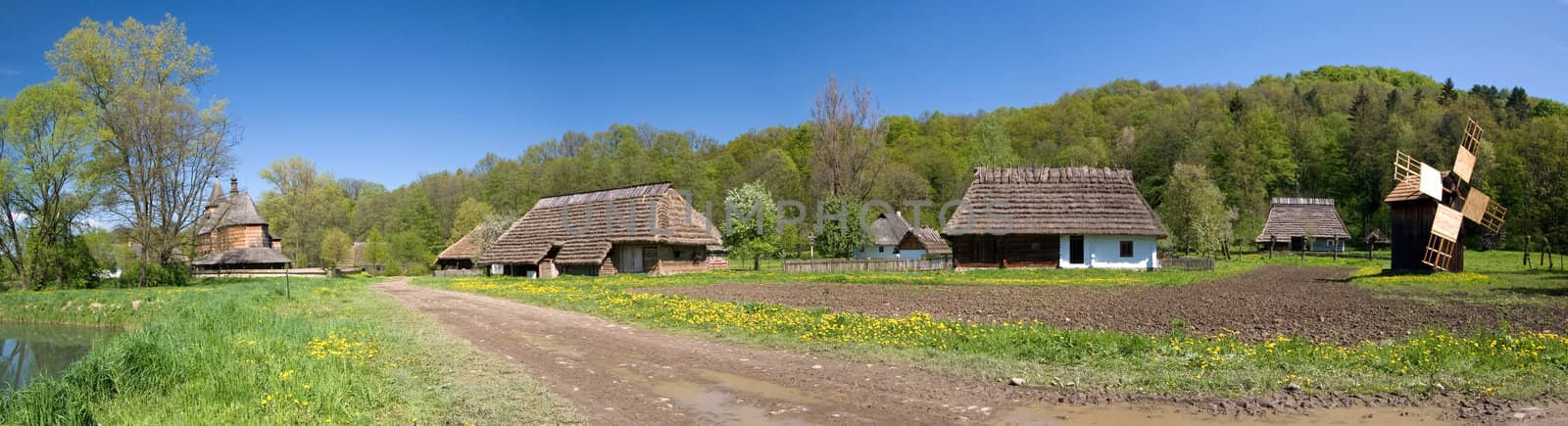 Panorama of old Polish village by victoo