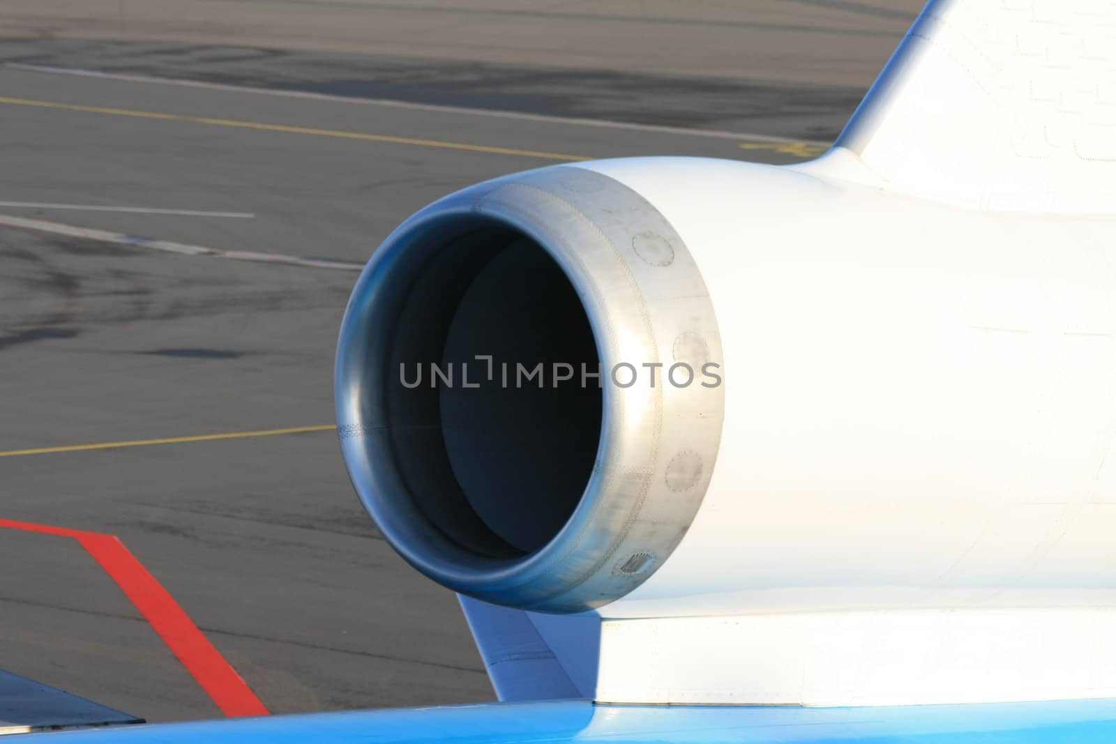 A close up of an airplane wing engine