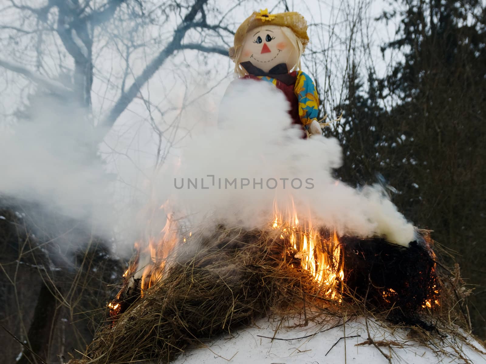 the picture of the russian traditional pancake week ritual