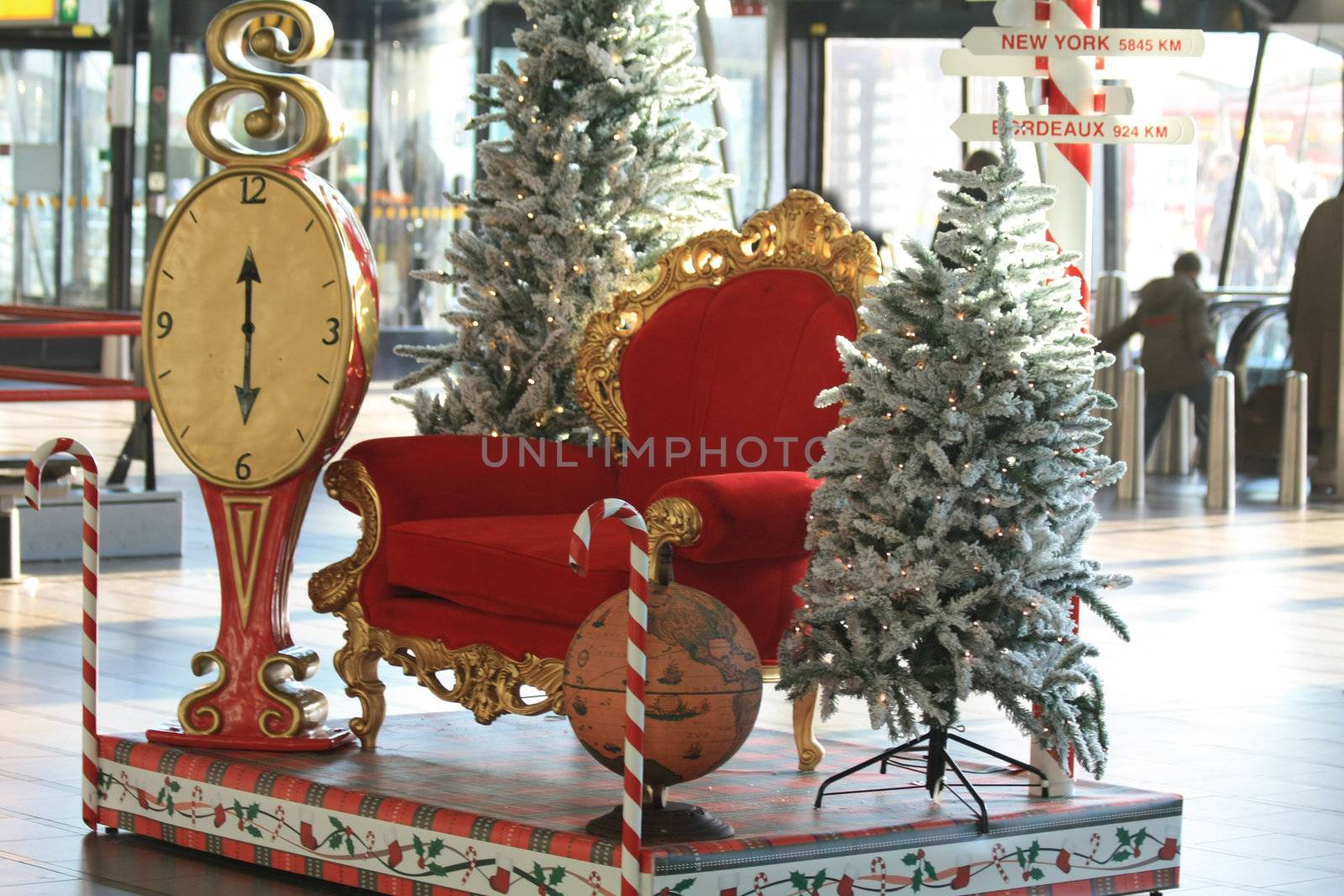 A chair ready for Santa Claus to visit