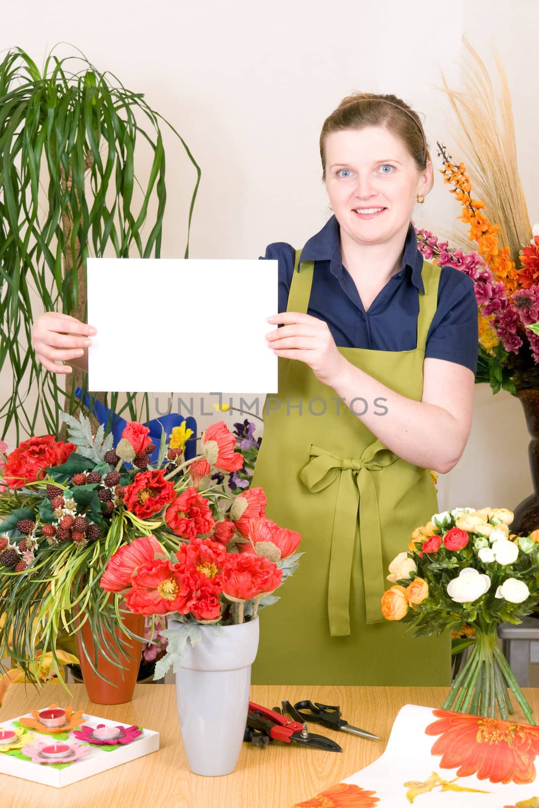 Florist with blank card by victoo