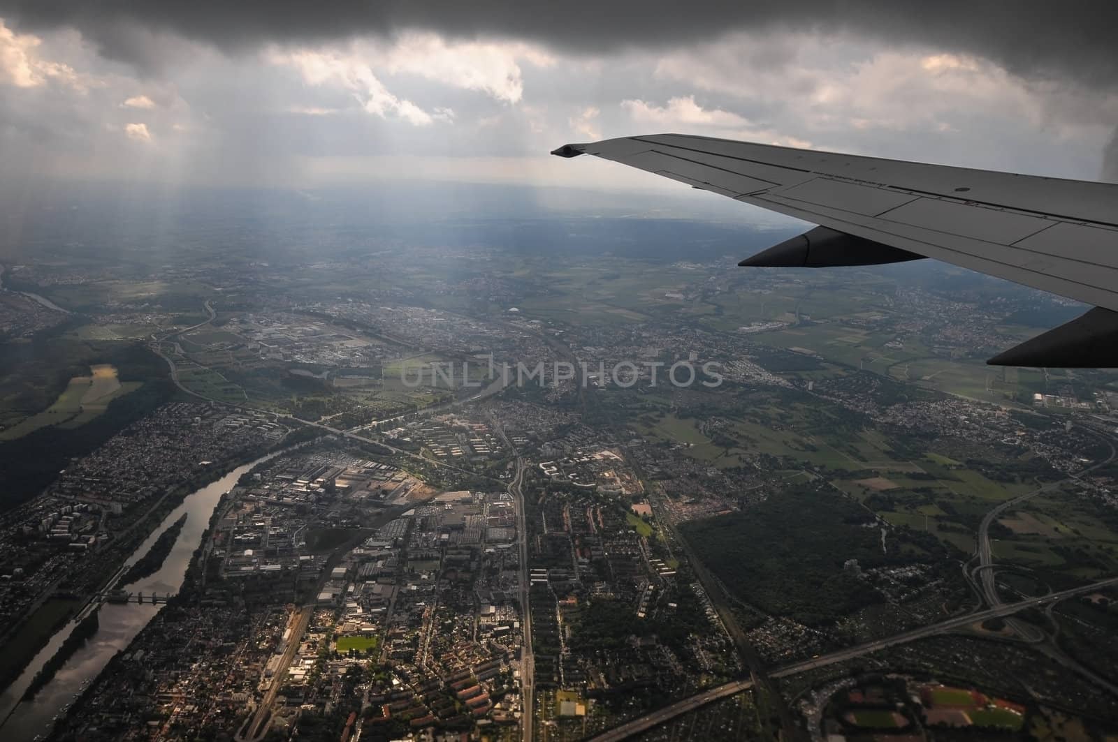 view through the plane window
