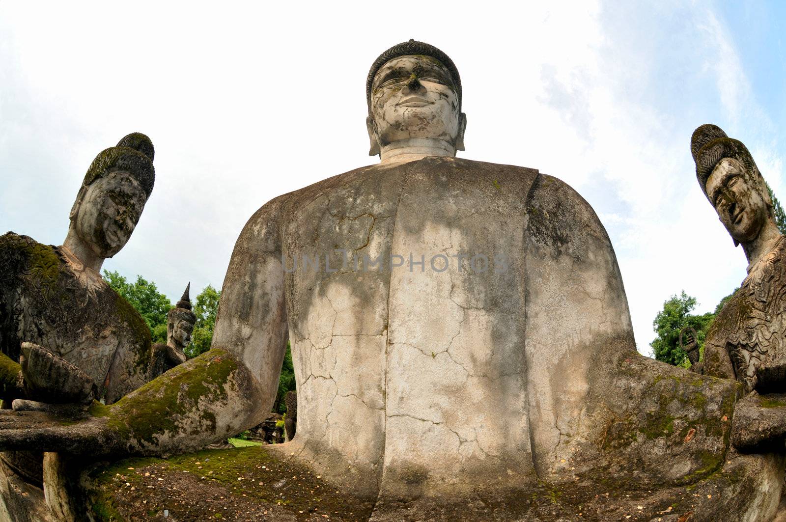 Buddha statues at the beautiful and bizarre buddha park in Vientiane/Laos.

