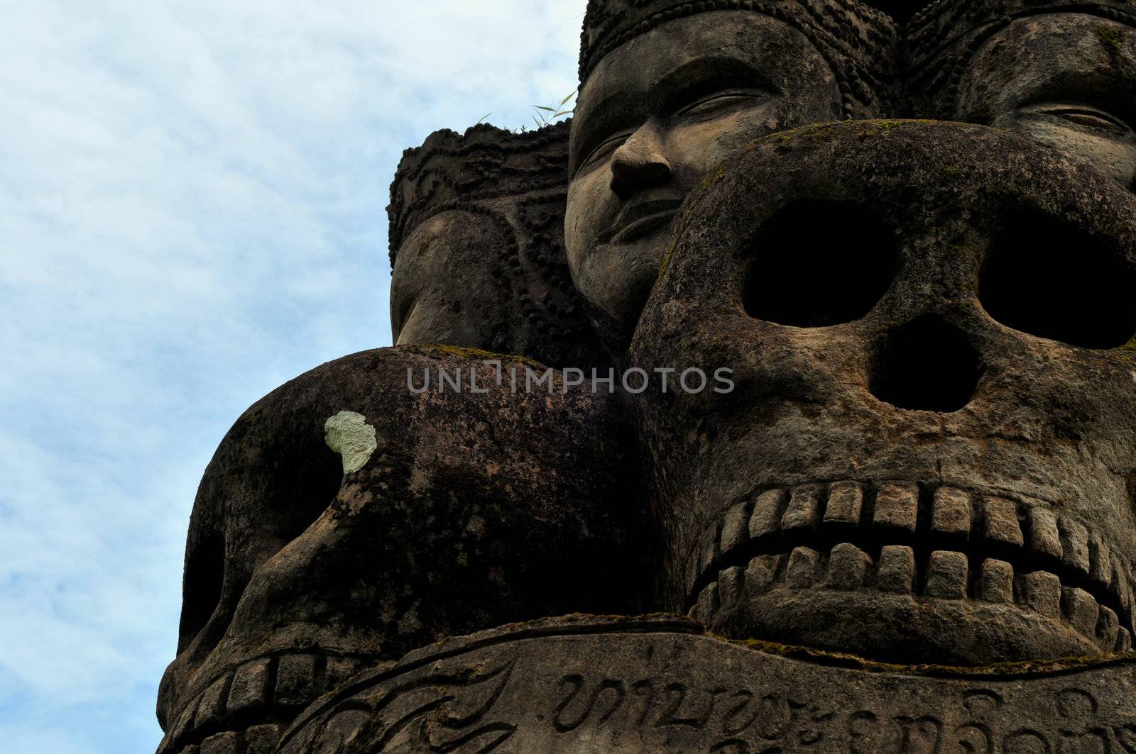 Buddha statues at the beautiful and bizarre buddha park in Vientiane/Laos.

