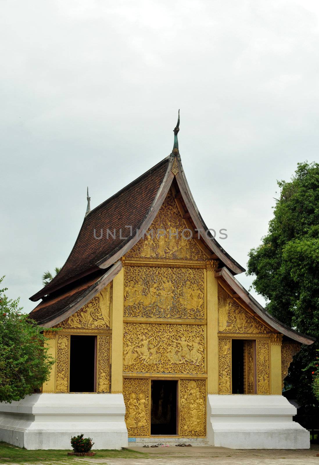 Old,beautiful buddhist temple in Luang Prabang,Laos. by taboga