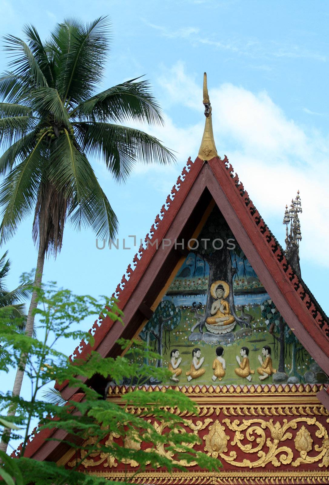Old,beautiful buddhist temple in Luang Prabang,Laos. by taboga