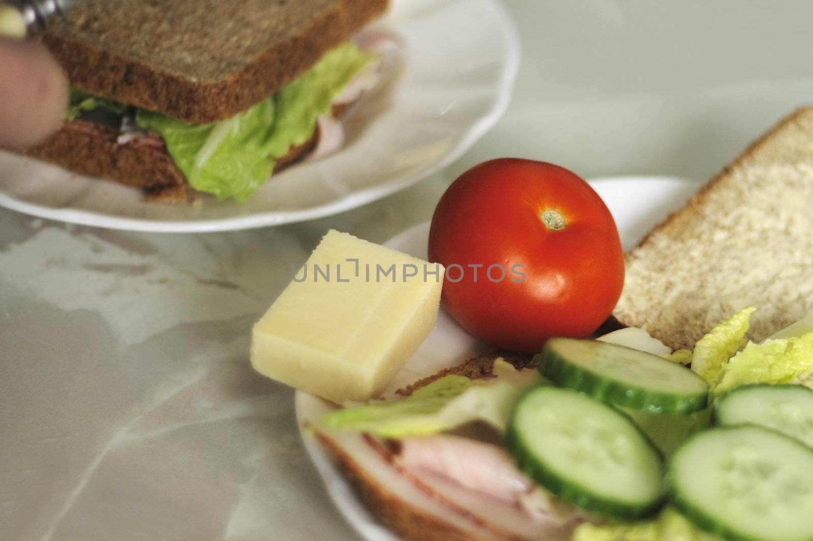 wholemeal salad sandwich by leafy