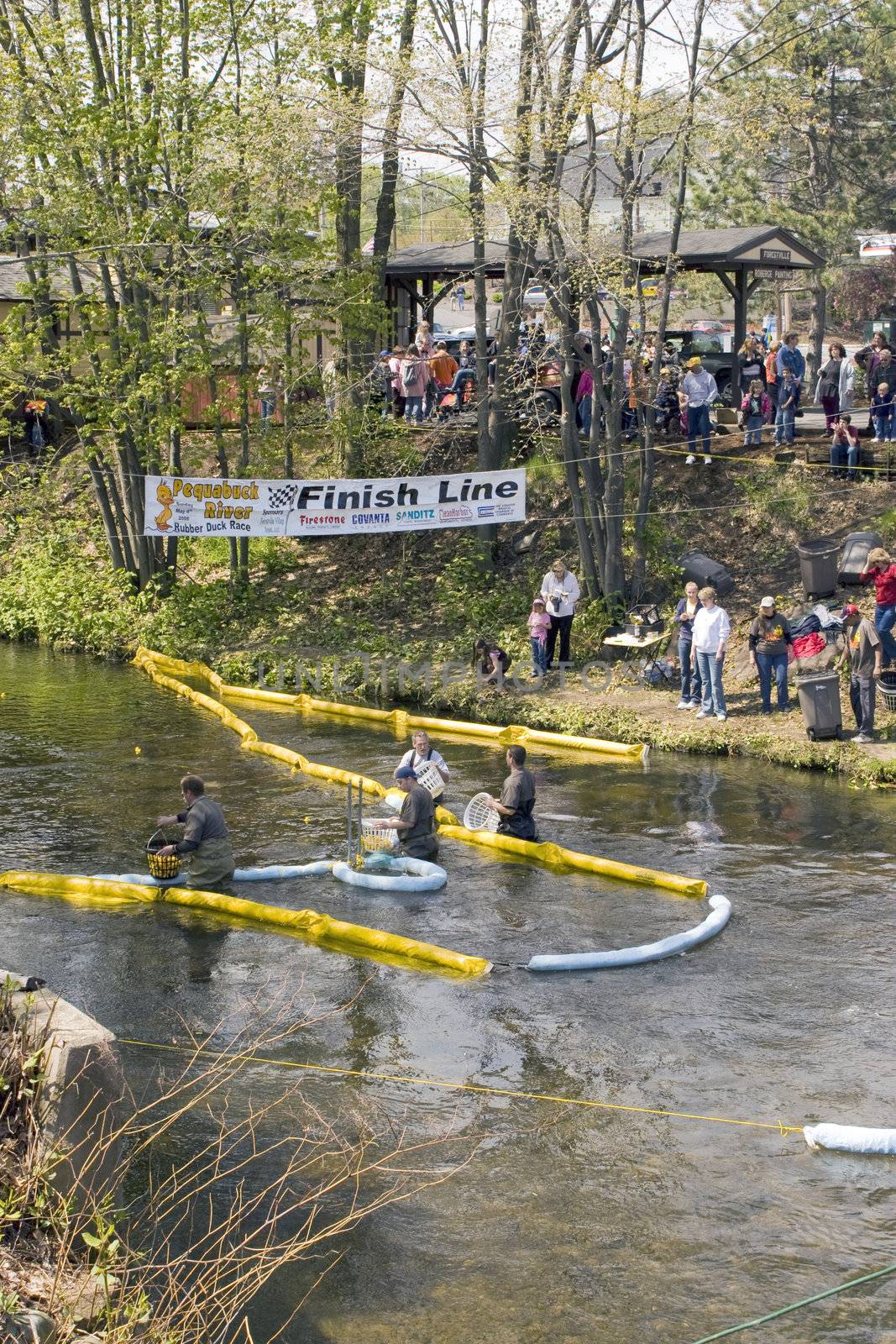 The 2008 Duck Race is an event used for local fund raising.  People purchase ducks for 5 dollars.  The duck that wins the race gets the owner a huge prize package.