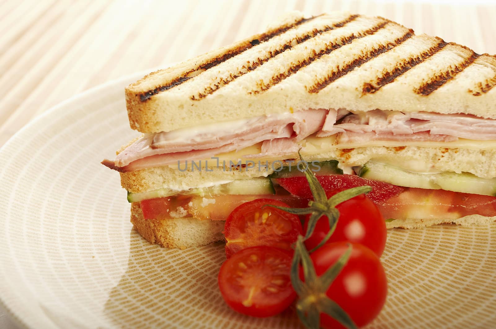 Breakfast sandwhich on the plate