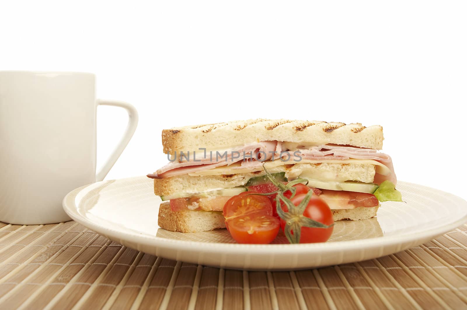 Breakfast sandwhich on the plate