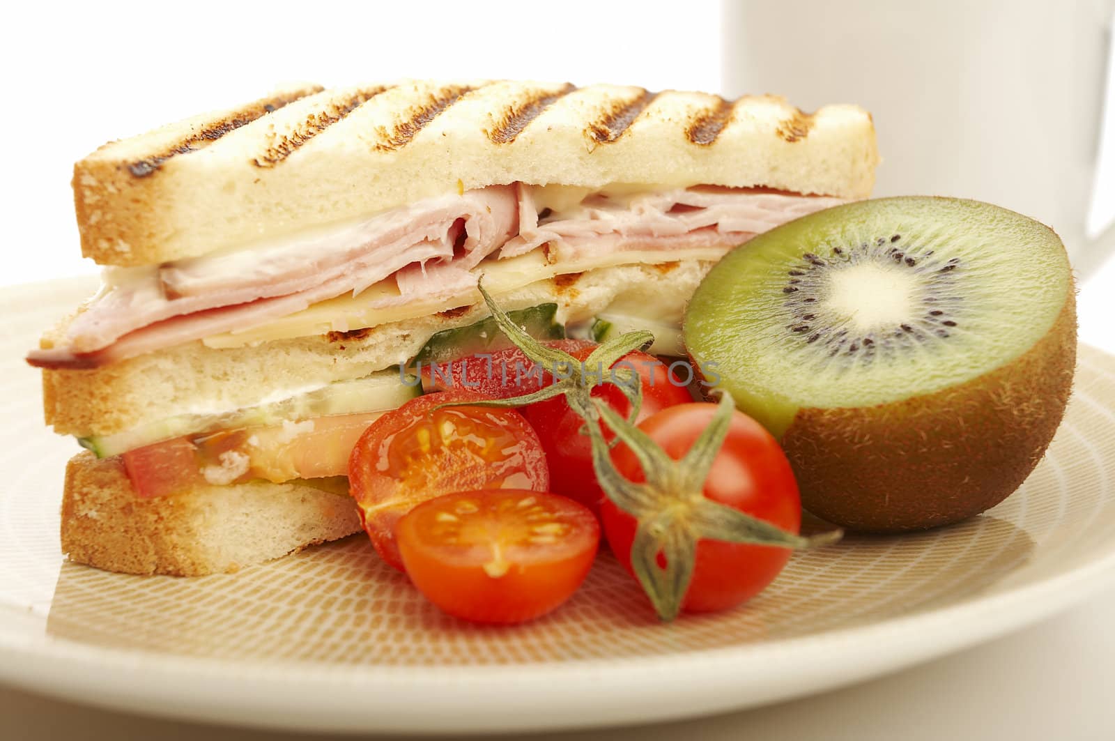 Breakfast sandwhich on the plate