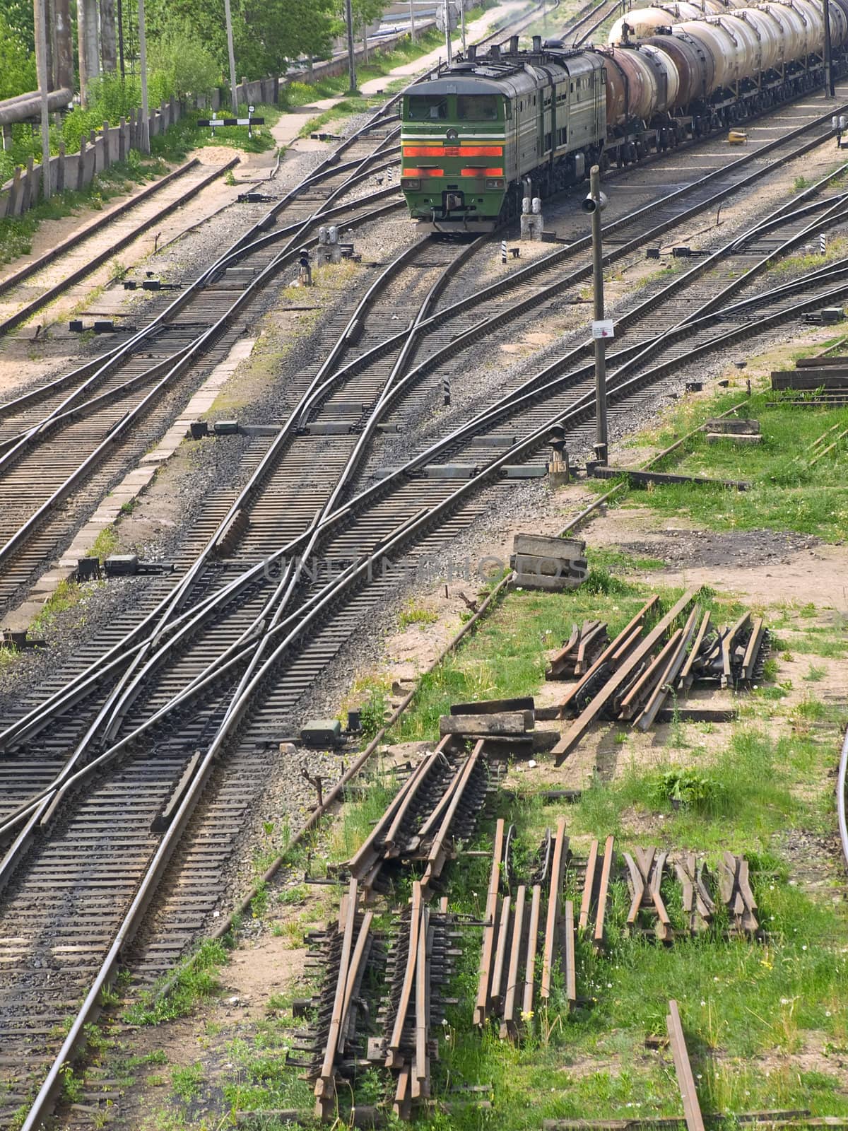 goods train on the railway