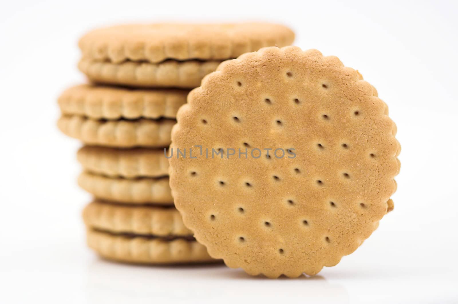 Stack of cookies close up