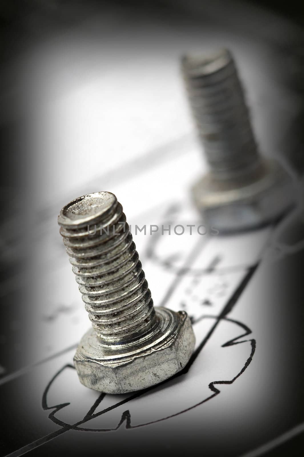  Bolts close up with shallow Dof