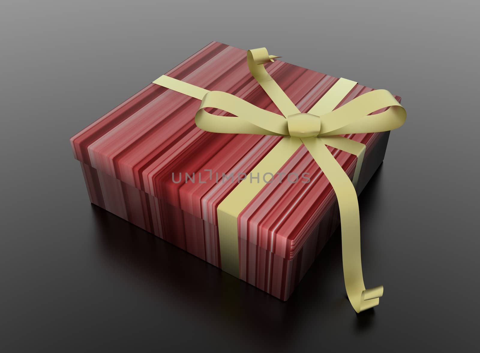 Christmas gift in colorful box. 3D render. 
