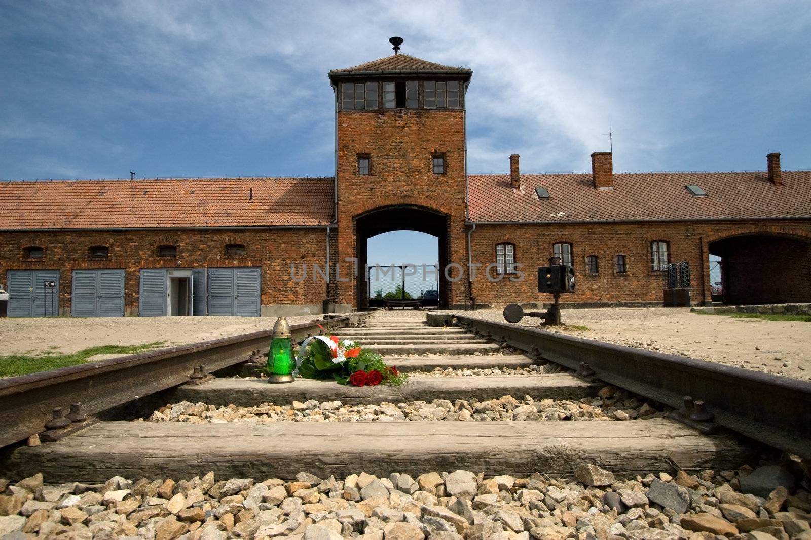 Main entrance to Auschwitz Birkenau Concentration Camp