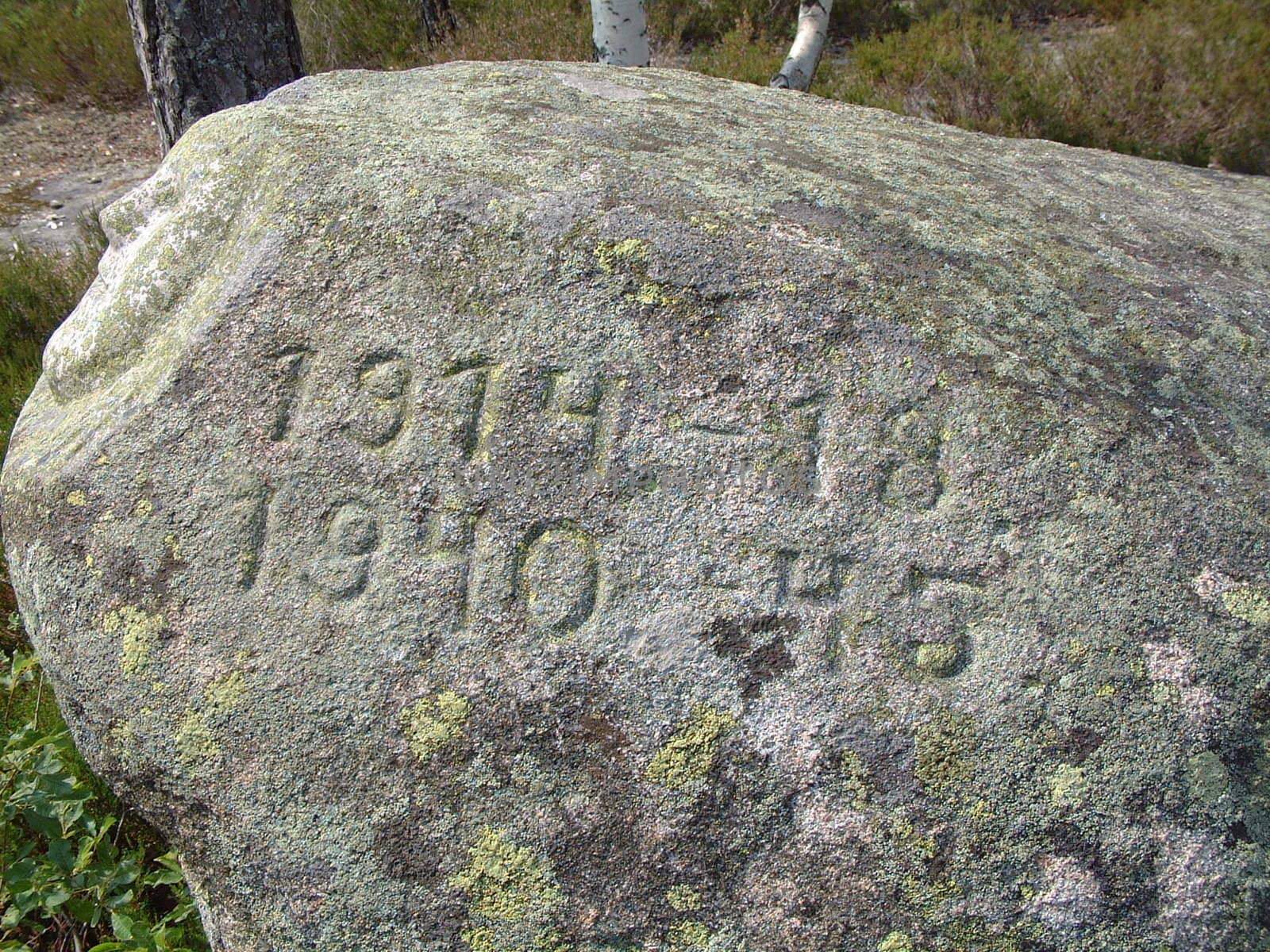 stone with writing on