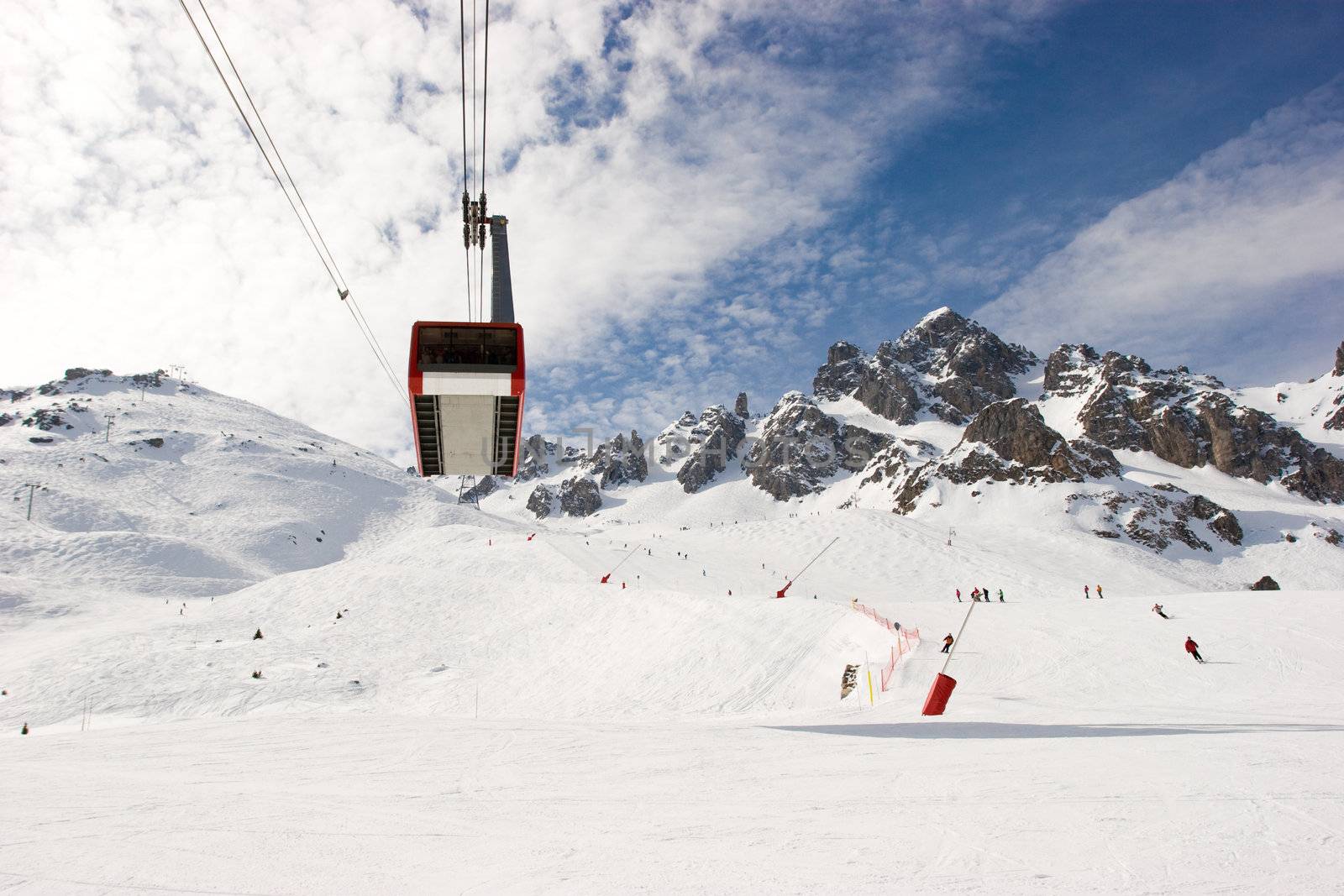 Aerial tramway at ski resort by naumoid