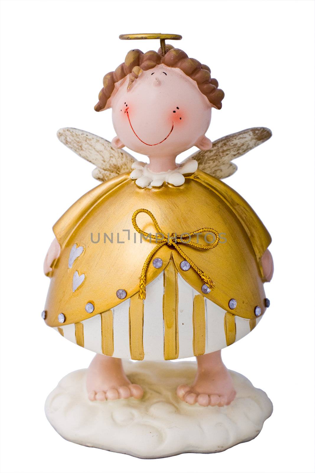 Christmas Angel doll isolated on a white background