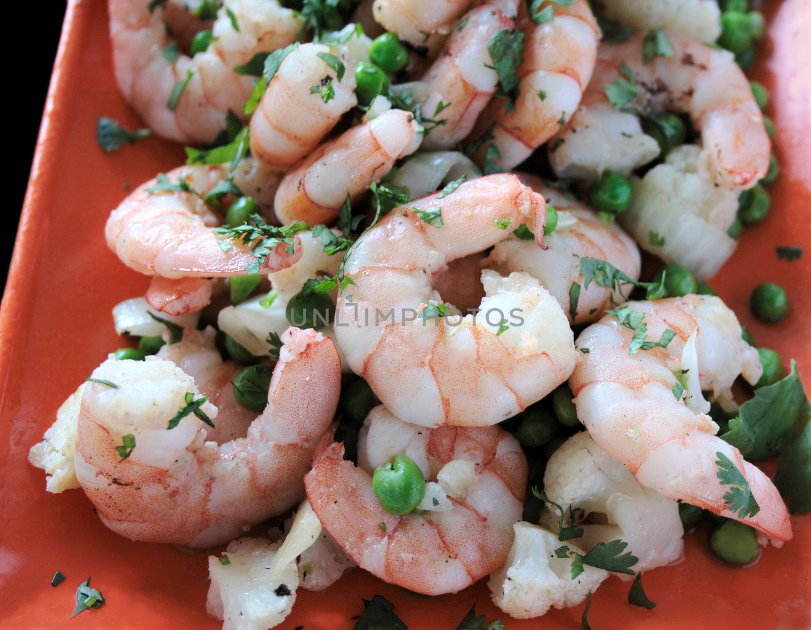 shrimp with peas and cauliflower by nebari